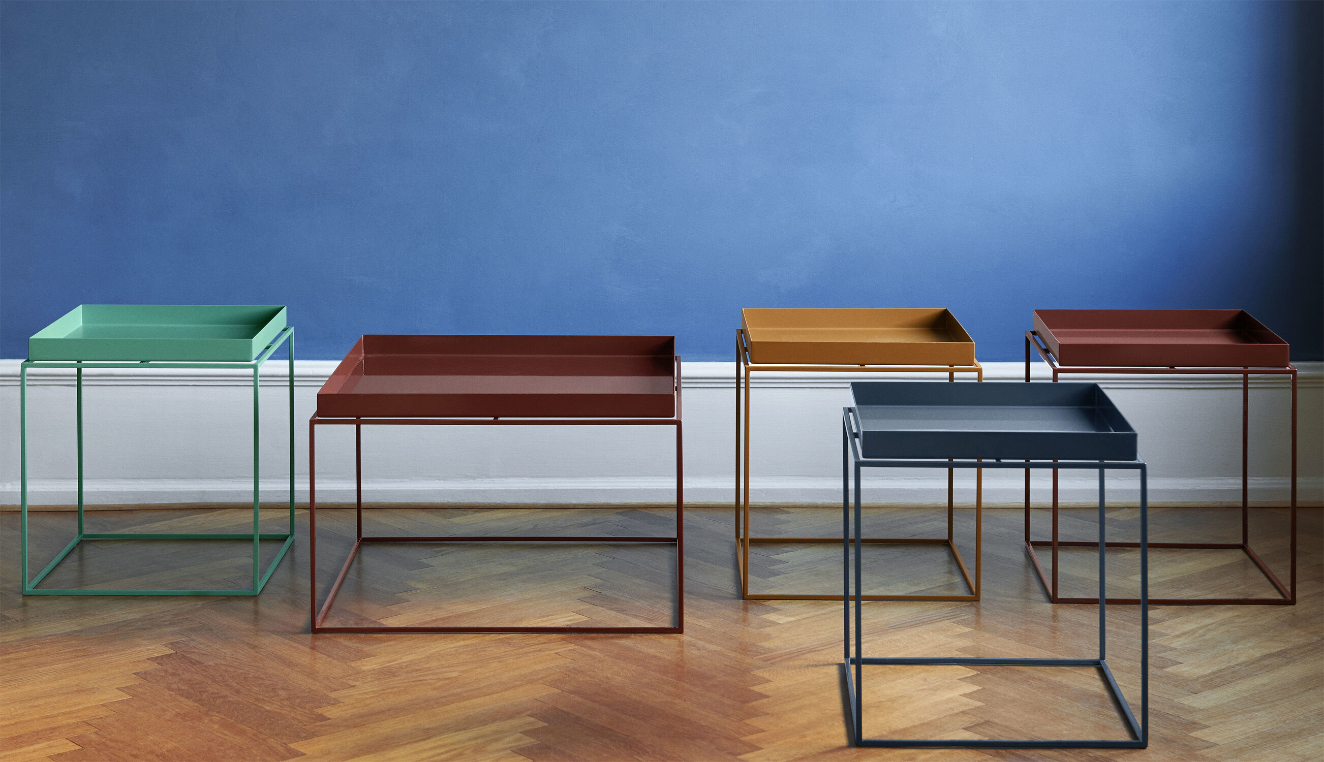 Blue tray sale table
