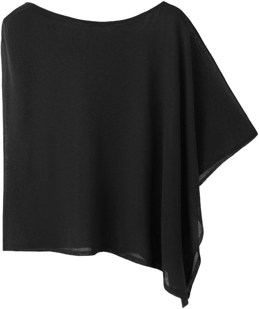 Asymmetrical knitted cape