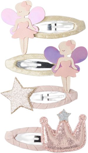 Set of four hair clips featuring di
