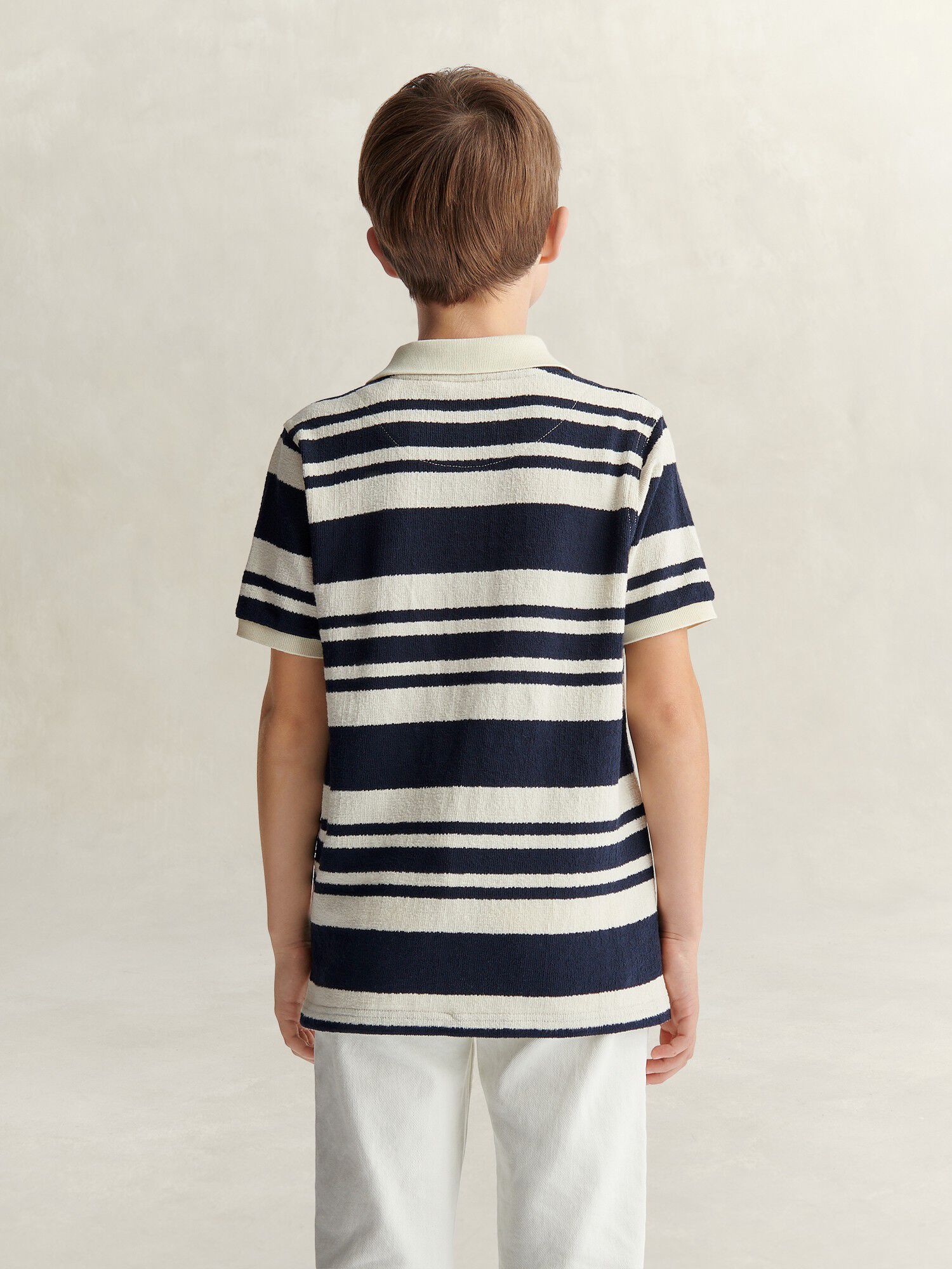 Shield Stripe Texture SS Polo Shirt