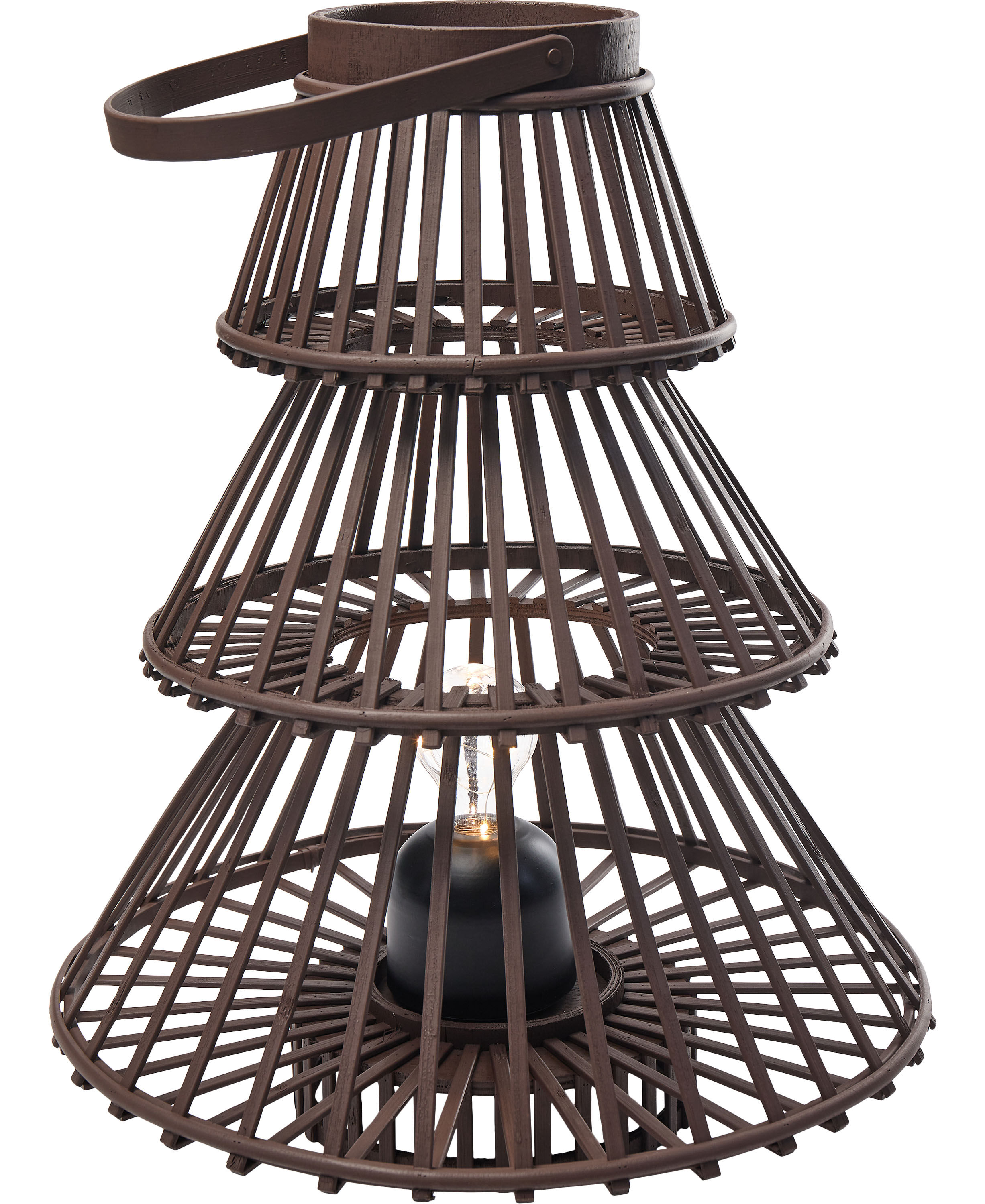 LED LANTERN/BROWN, Lantern 40x52 CM