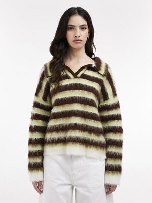 TSKAREN LS V-NECK KNIT POLO