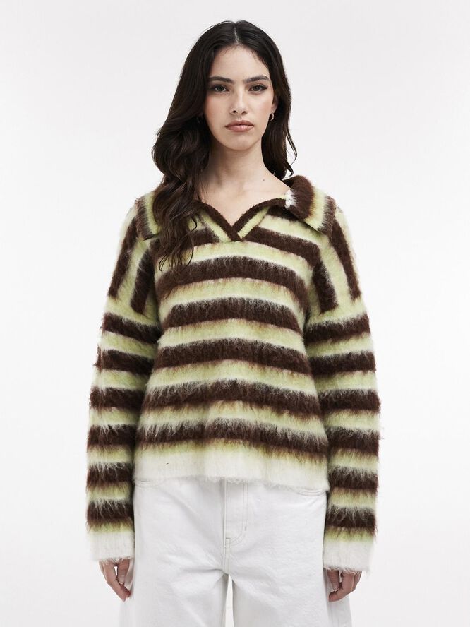 TSKAREN LS V-NECK KNIT POLO