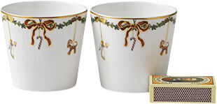 Star Fluted Christmas mugg 30 cl / 7 cm 2-pack