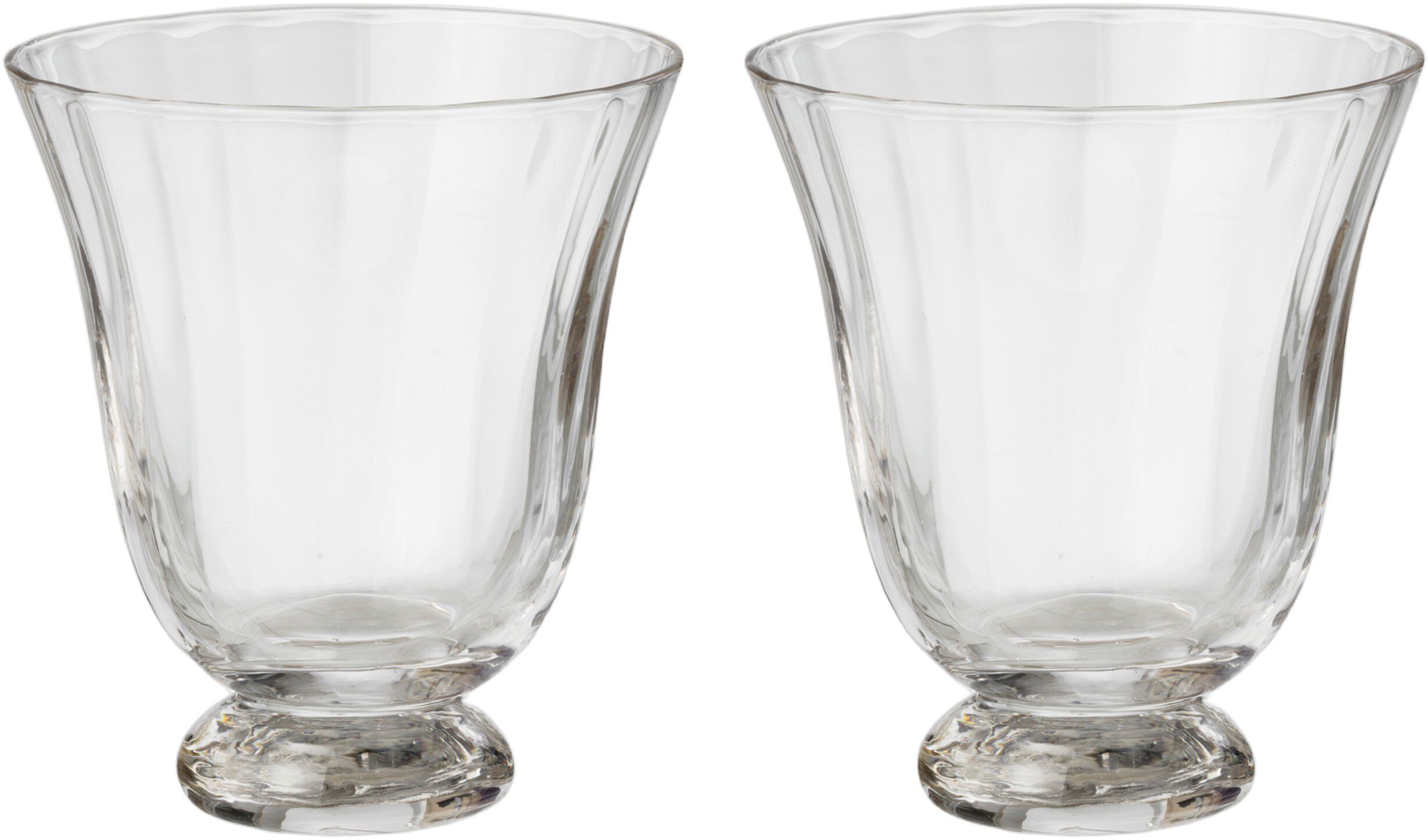 Water Glass Trellis Clear S/2pcs