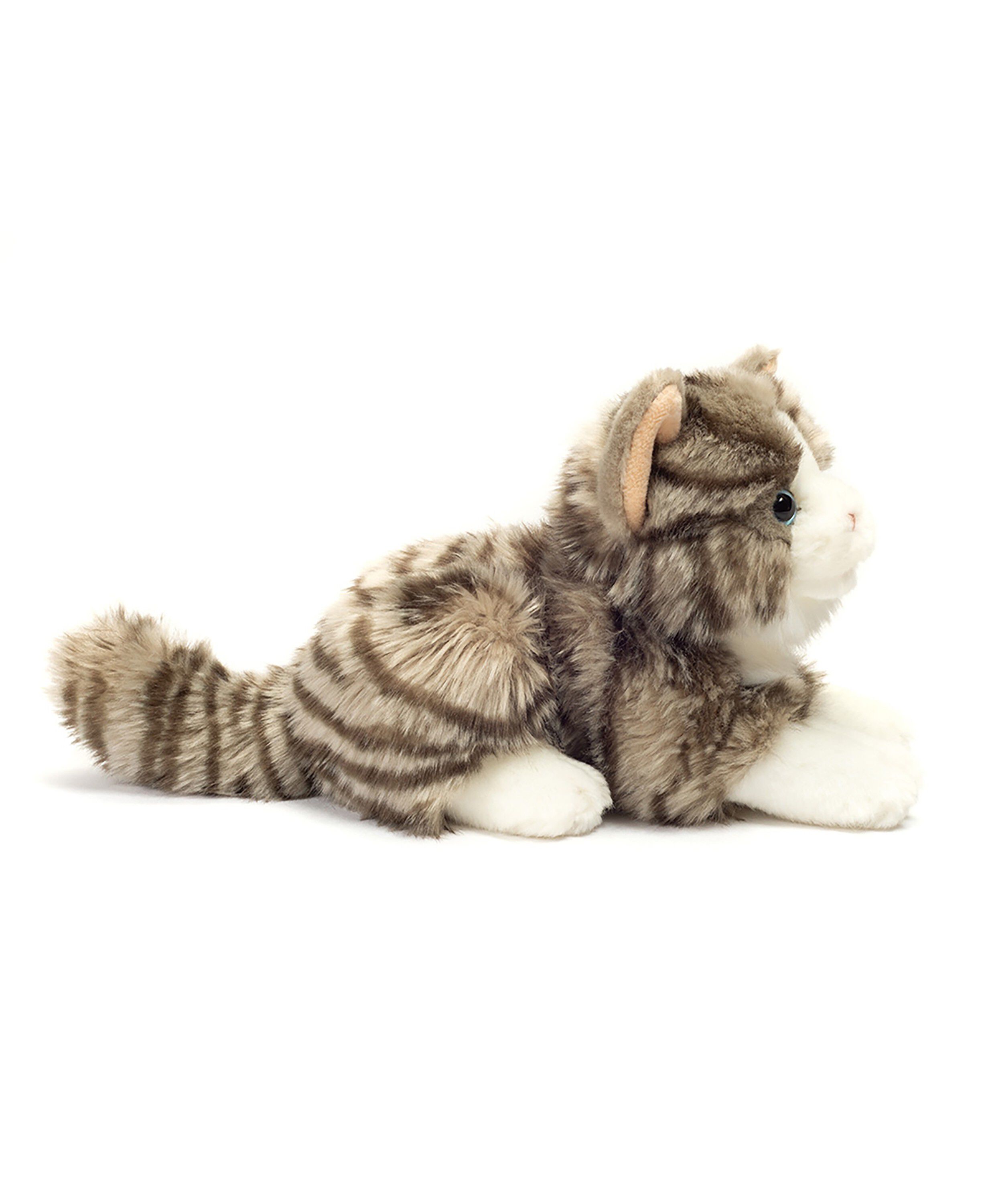Teddy Hermann - Liggende kat gr&aring; 20 cm