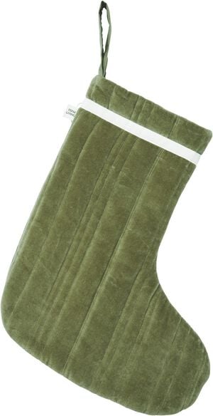 Vari Quilted Christmas Stocking - Velvet - Khaki