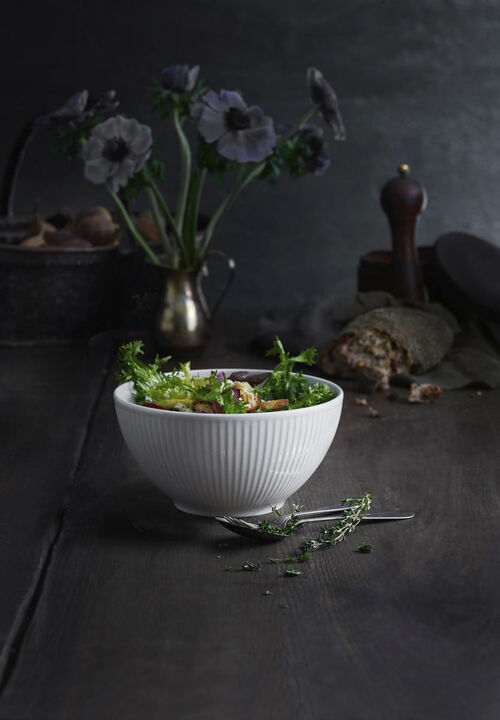 "Skål Plissé 1,65 liter 20 cm Hvit"