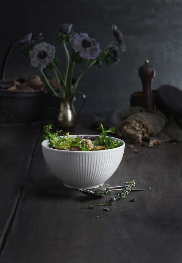 "Skål Plissé 1,65 liter 20 cm Hvit"