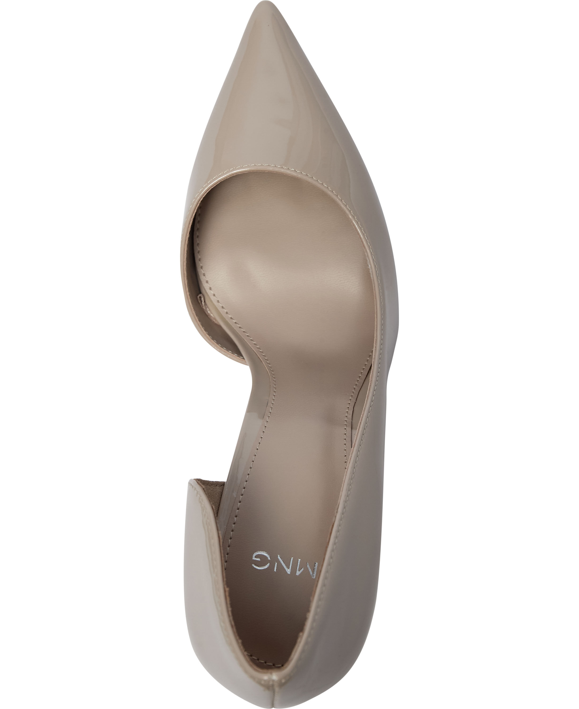 Asymmetrical patent leather court s