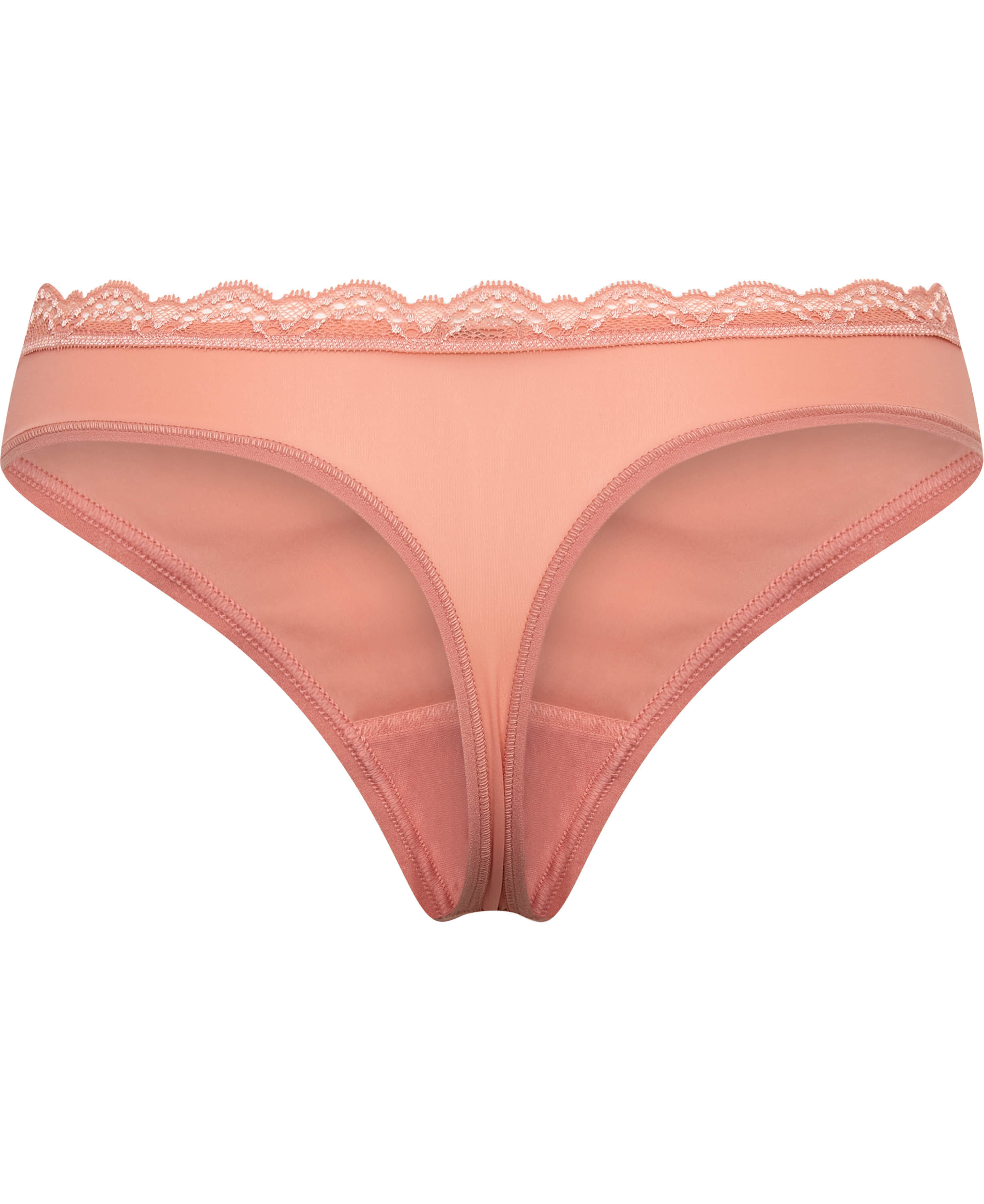 Lace Waistband Microfibre Thong