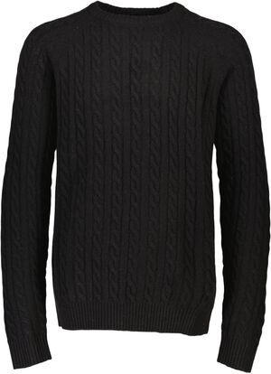 Lambswool raglan cable o-neck