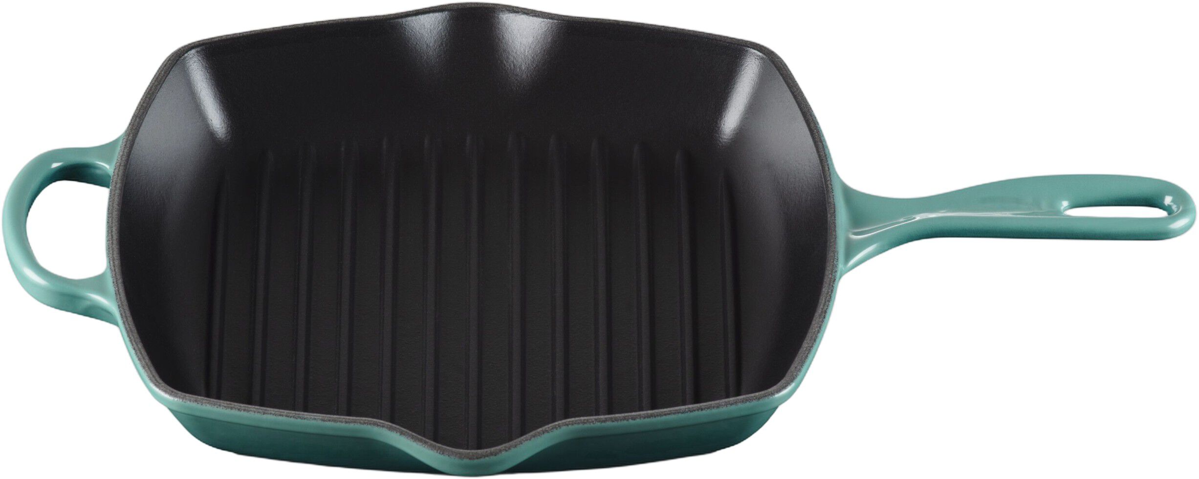 Le Creuset Signature st&oslash;bejern kvadratisk grillpande 26cm Bleu Riviera