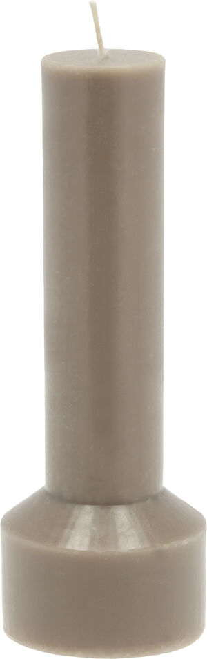 Blockljus Hvils D7 x 20 cm Taupe Paraffin/Stearin
