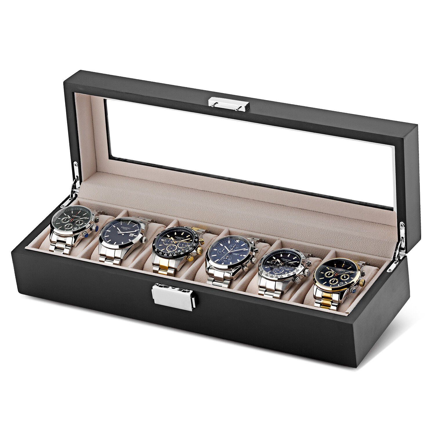 Watch Box 6 Watches Black Wood DIT0