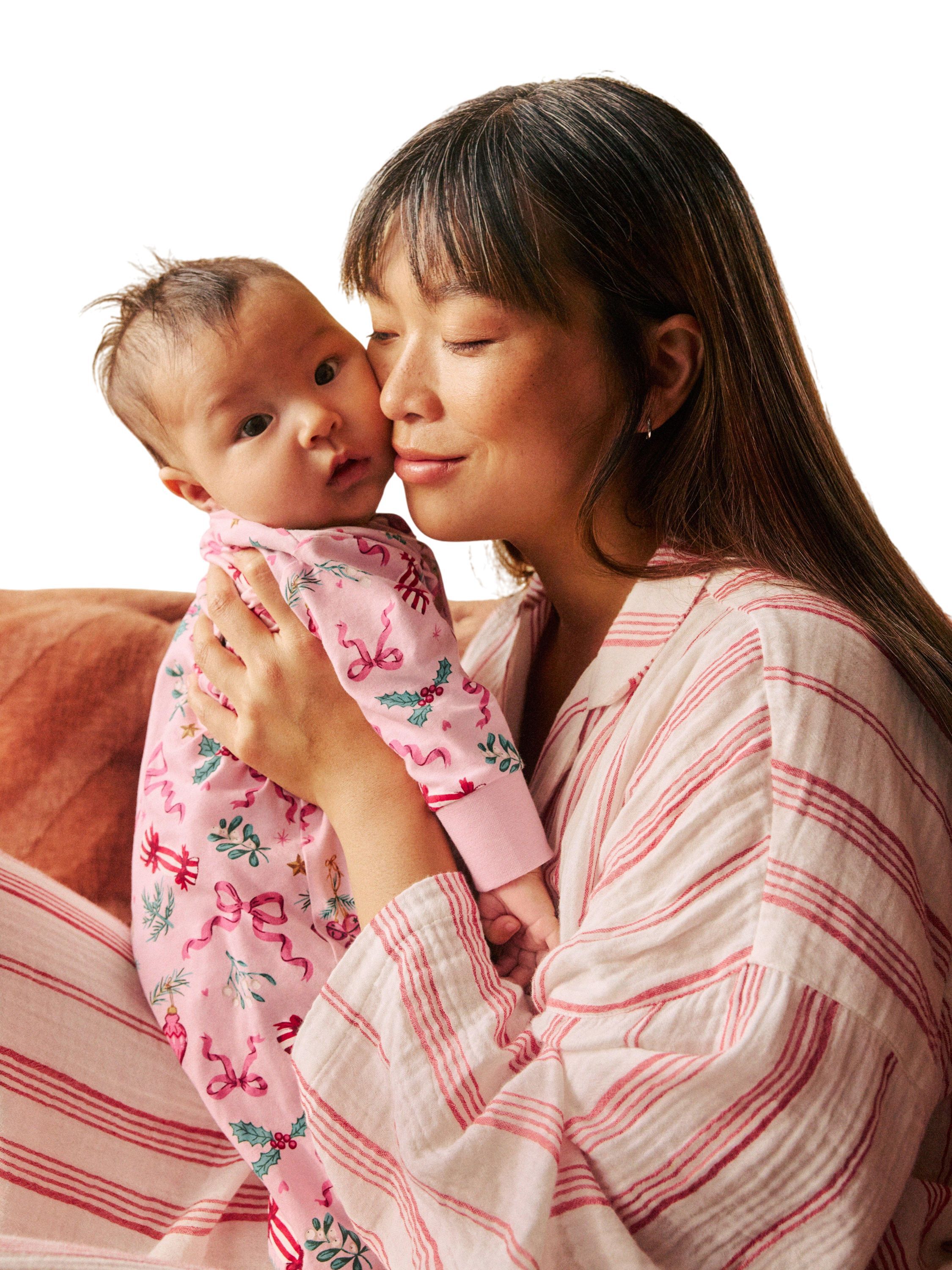 Bl&oslash;d pyjamas i bomuld med lange &aelig;rm