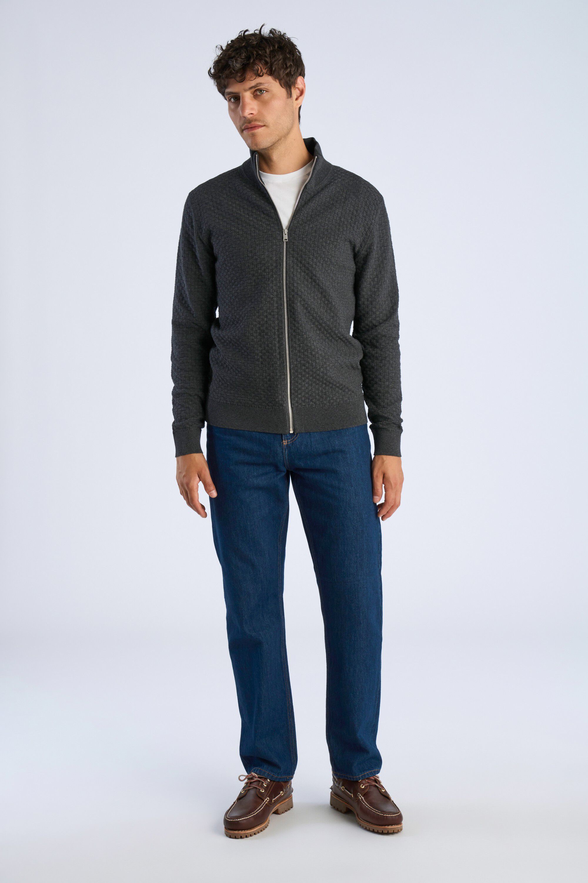 Knitted zip cardigan