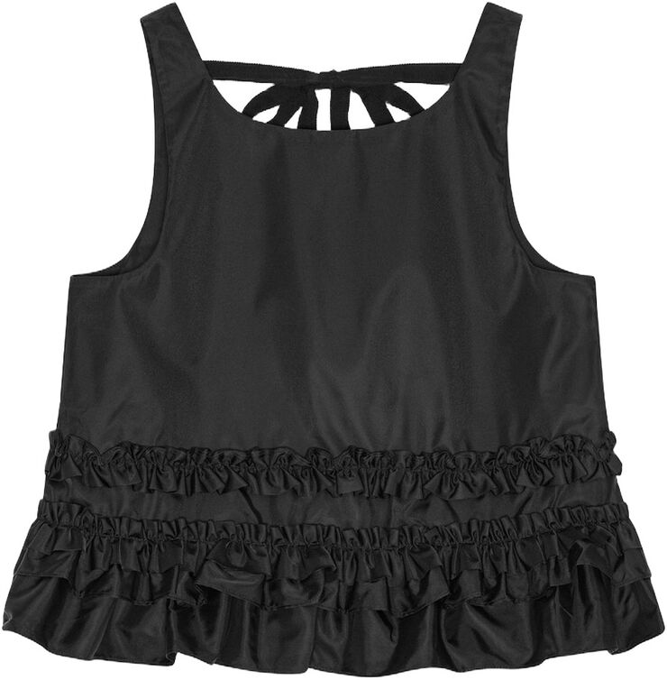 Duchesse Nylon Open Back Frill Top