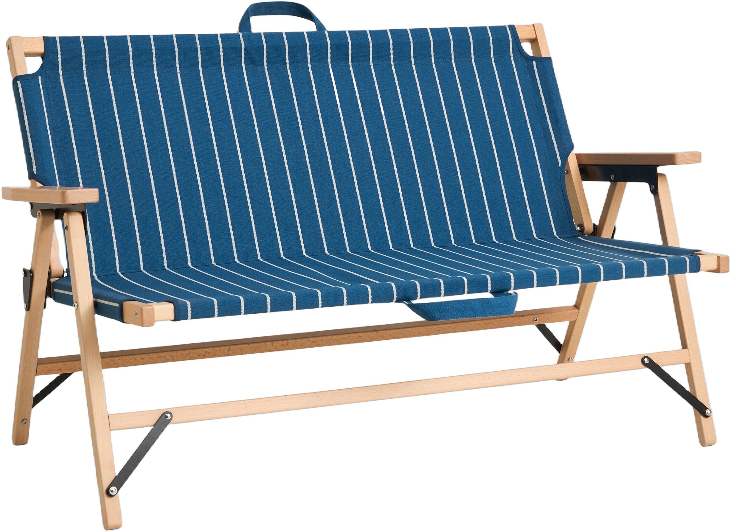 Outdoor Market Folding Sofa - Blue with beige stripe -