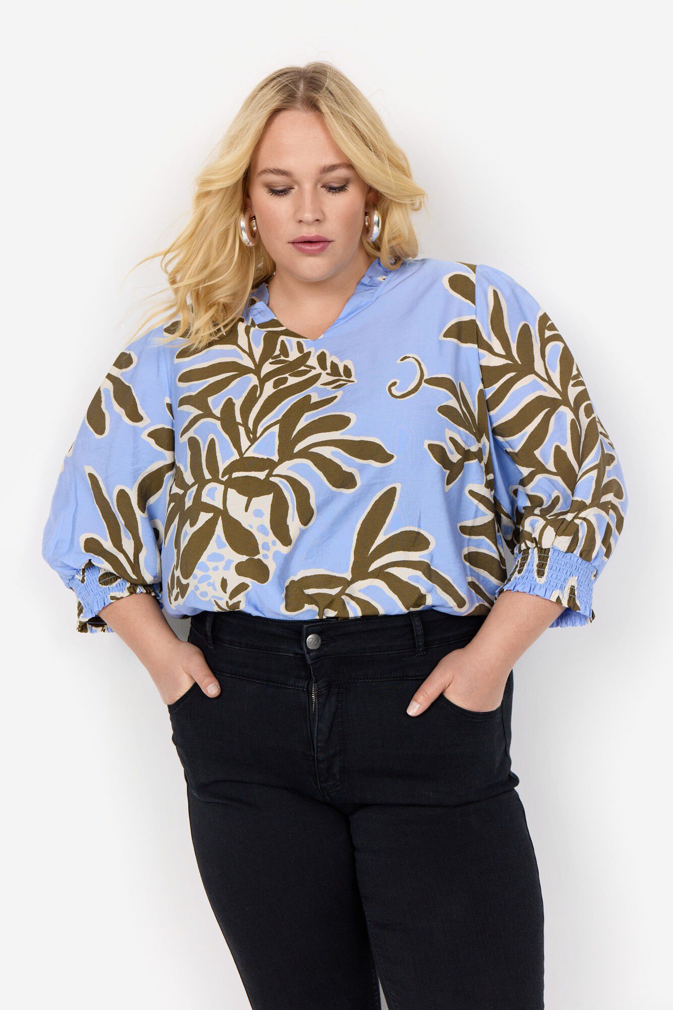 Curvy WA-LINNEA 2 Bluse Lysebl&aring;