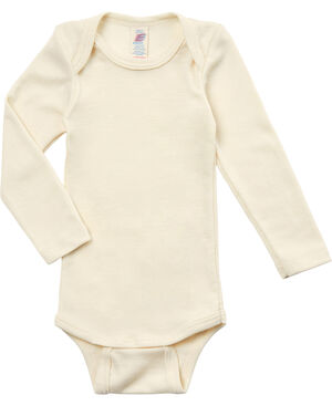 Baby-body, long sleeved, GOTS - natural - 86/92
