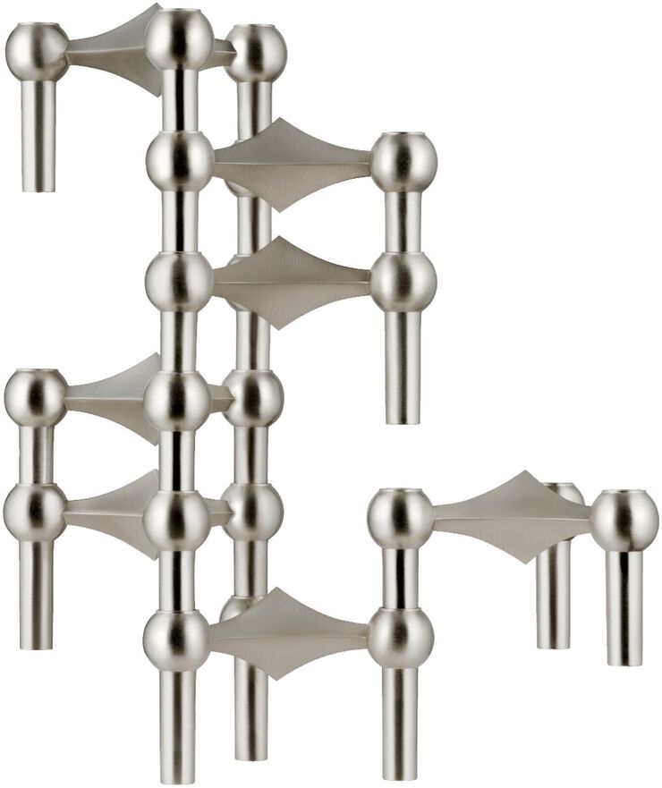Nagel candle holder - brushed chrome