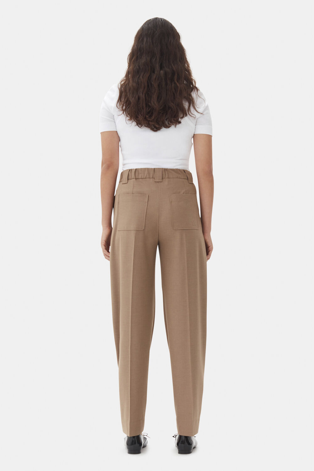 Drapey Melange Mid Waist Pants