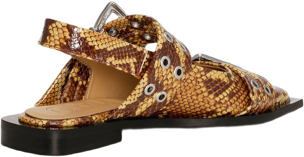 Feminine Buckle Ballerina Snake