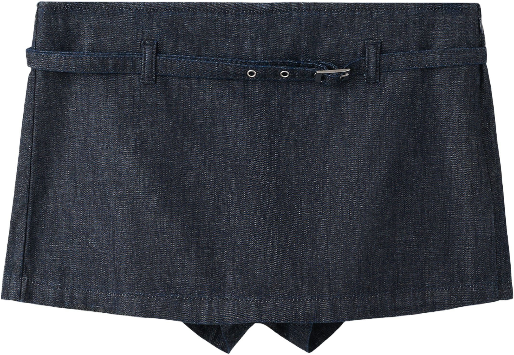Denim culottes with belt