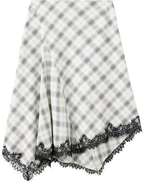 Fluid midi checked skirt