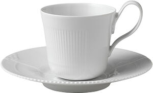White Elements kopp med högt handtag och fat 25 cl