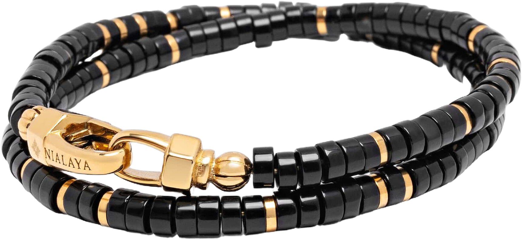 Black Onyx Heishi Wrap Bracelet