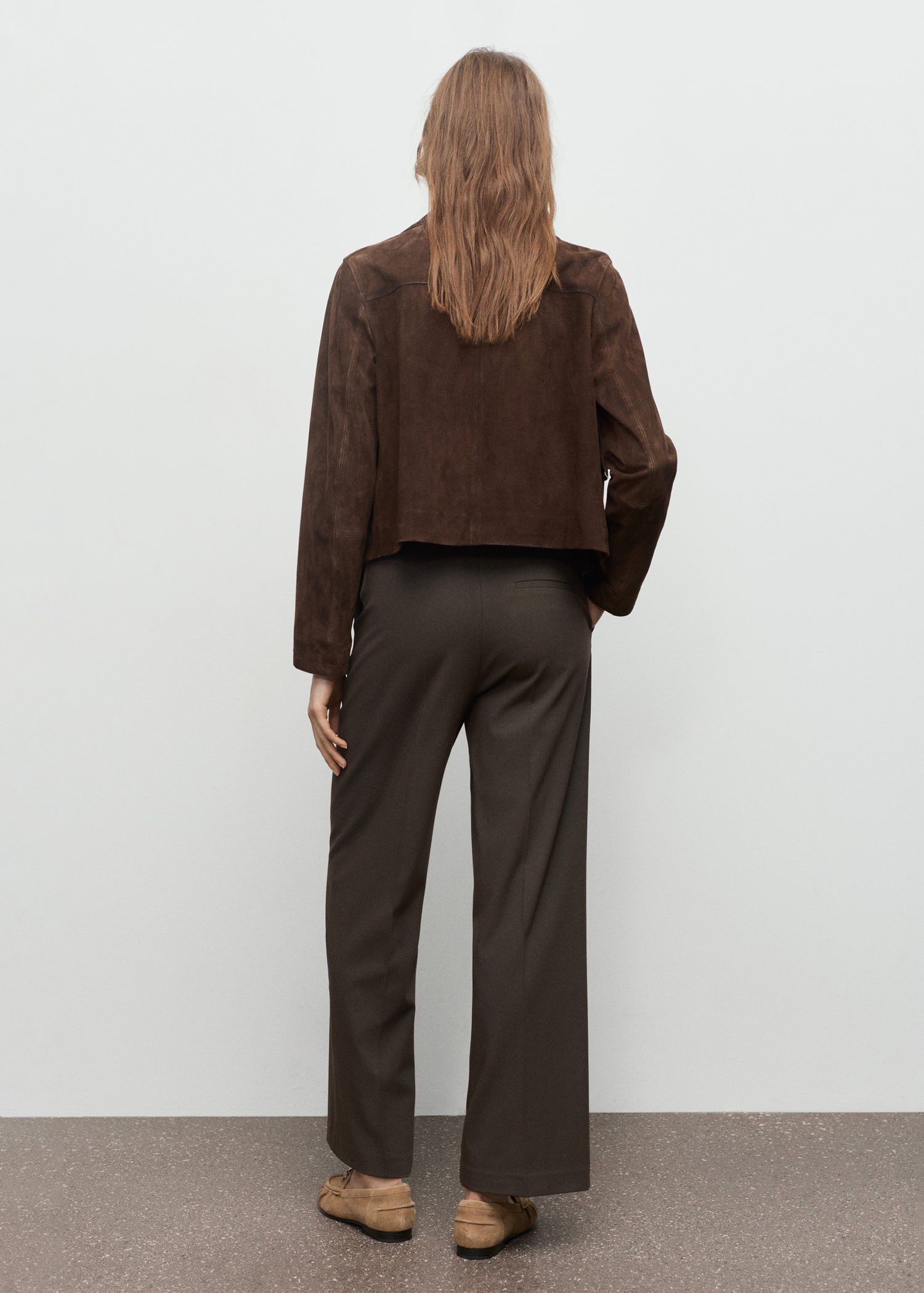 Mid-rise cropped straight-leg trous