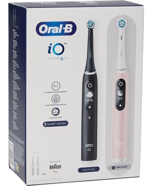 Oral-B iO6 elektrisk tandb&oslash;rste duopakke sort/pink