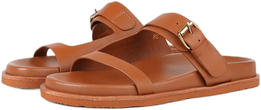 MARINA - ADJUSTABLE 2 STRAP LEATHER SANDAL