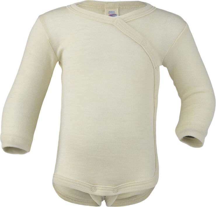 Baby-body, long sleeved, GOTS - natural - 62/68