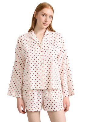 Pyjama shirt in seersucker with lon