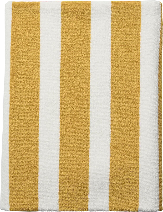 Beach towel 100x180 old gold/starwhite stripe GOTS