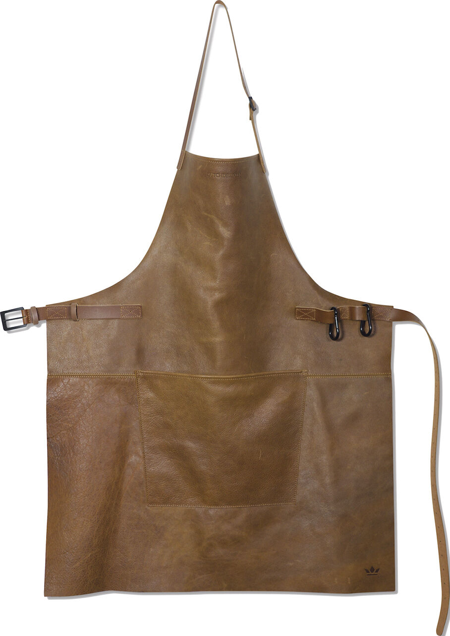 L&aelig;derforkl&aelig;de BBQ Style Apron Vintage Camel
