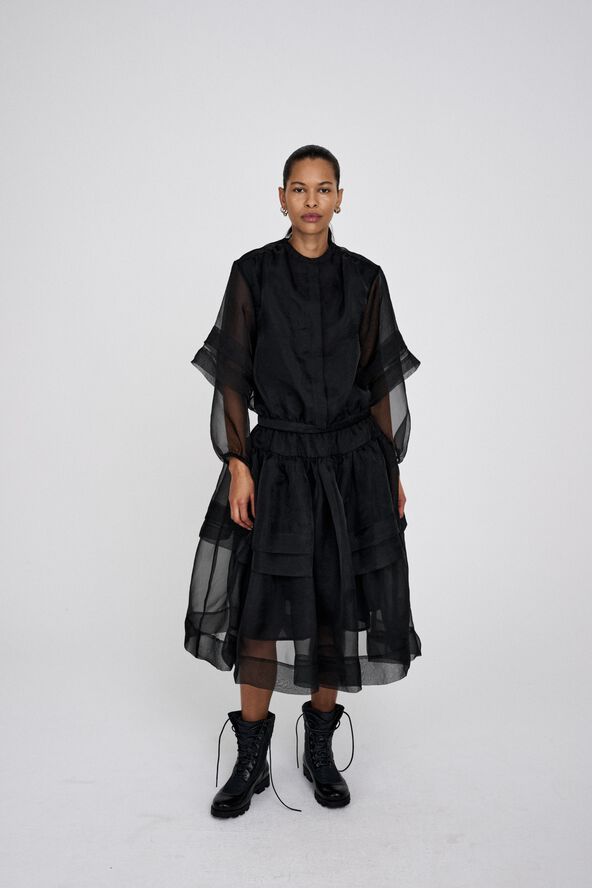 Organza layer shirt jacket - Everly