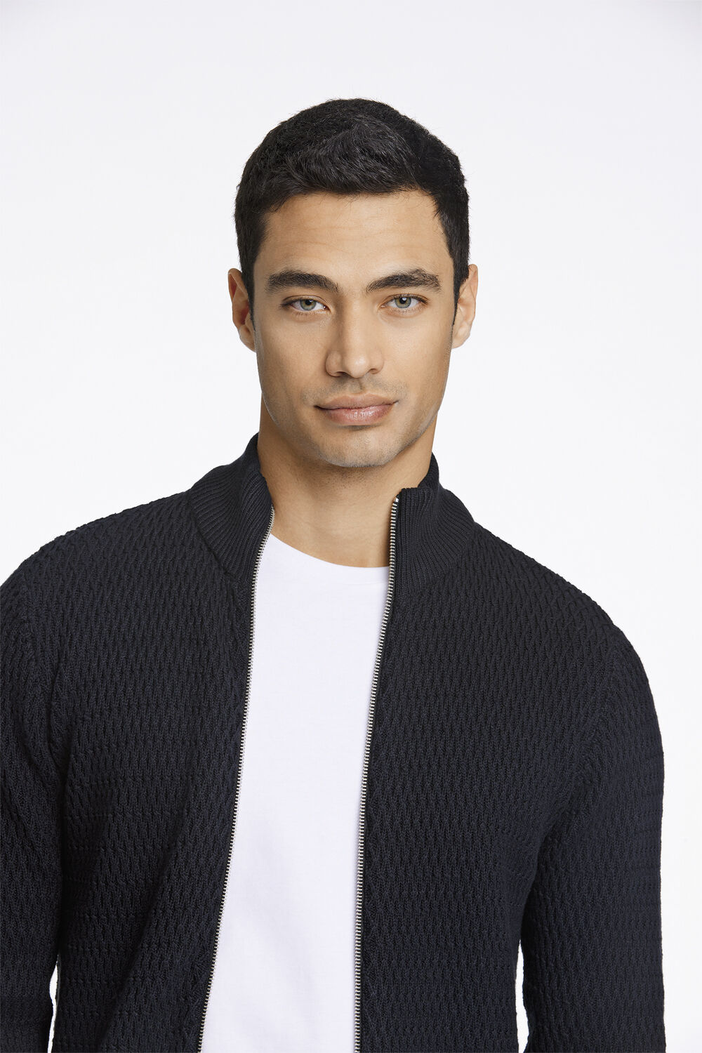 Zip through structure cardigan