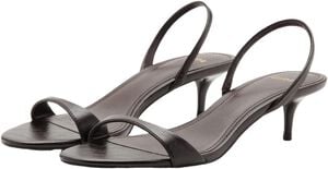 Kitten-heel sandals with strap