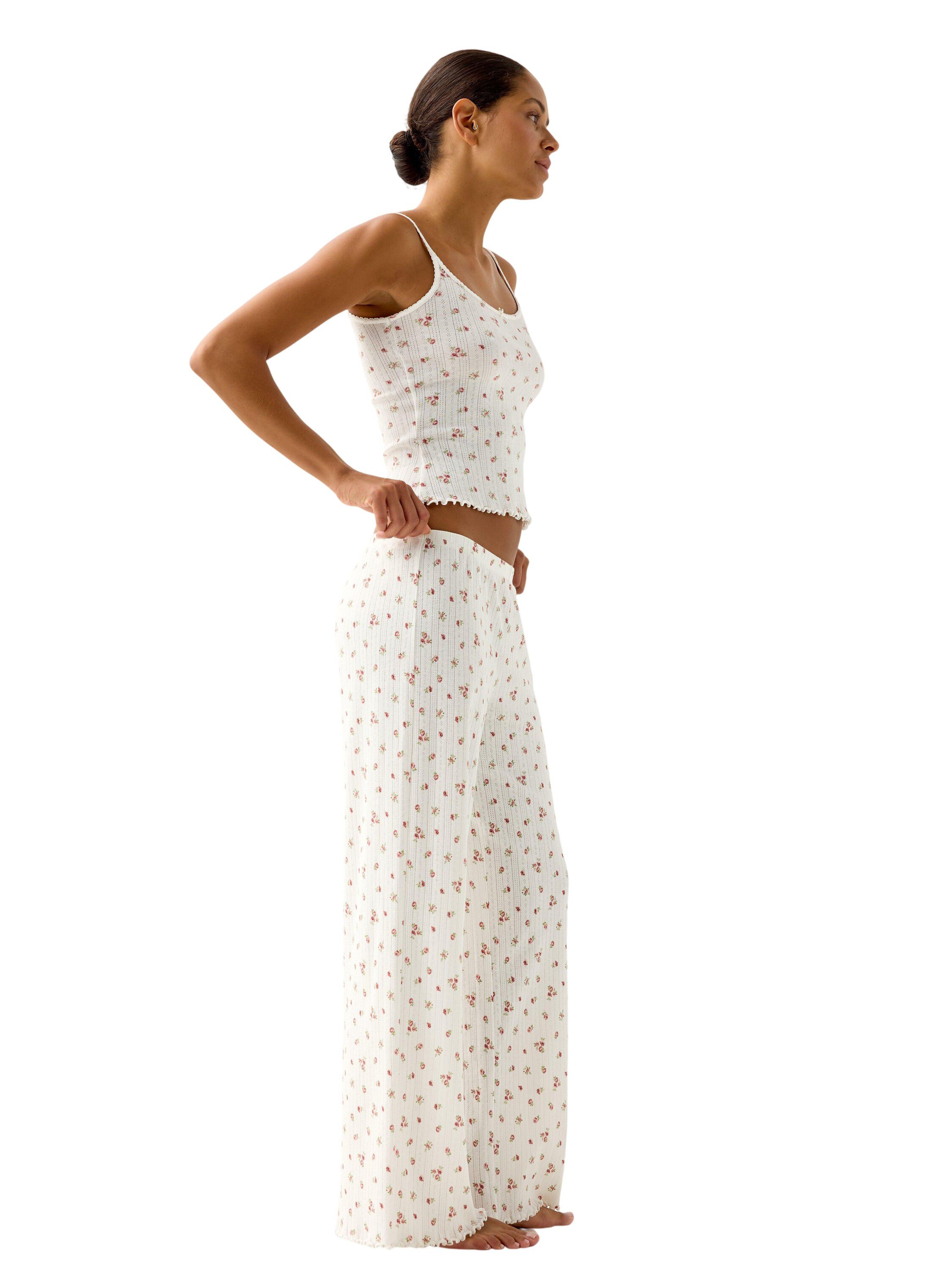 Wide pyjama trousers in pointelle w