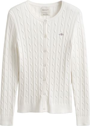 STRETCH COTTON CABLE CARDIGAN