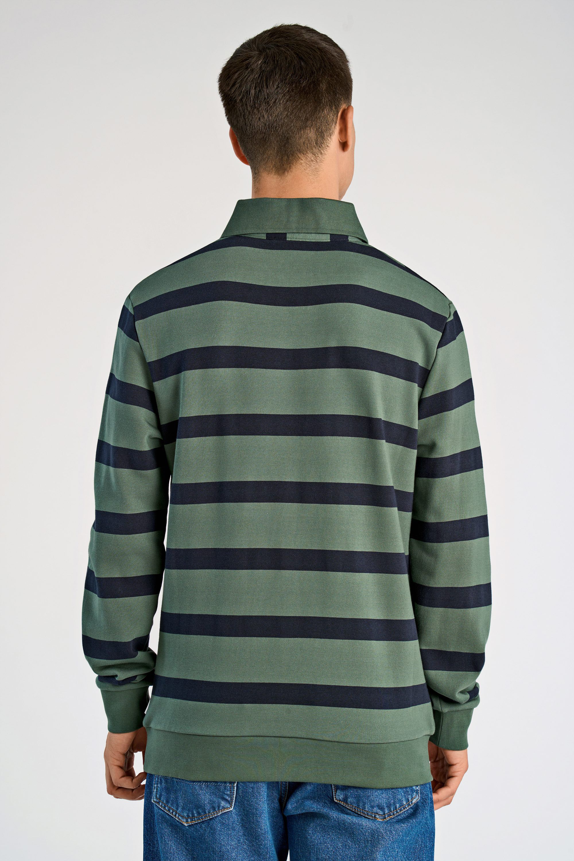 Striped polo sweatshirt L/S