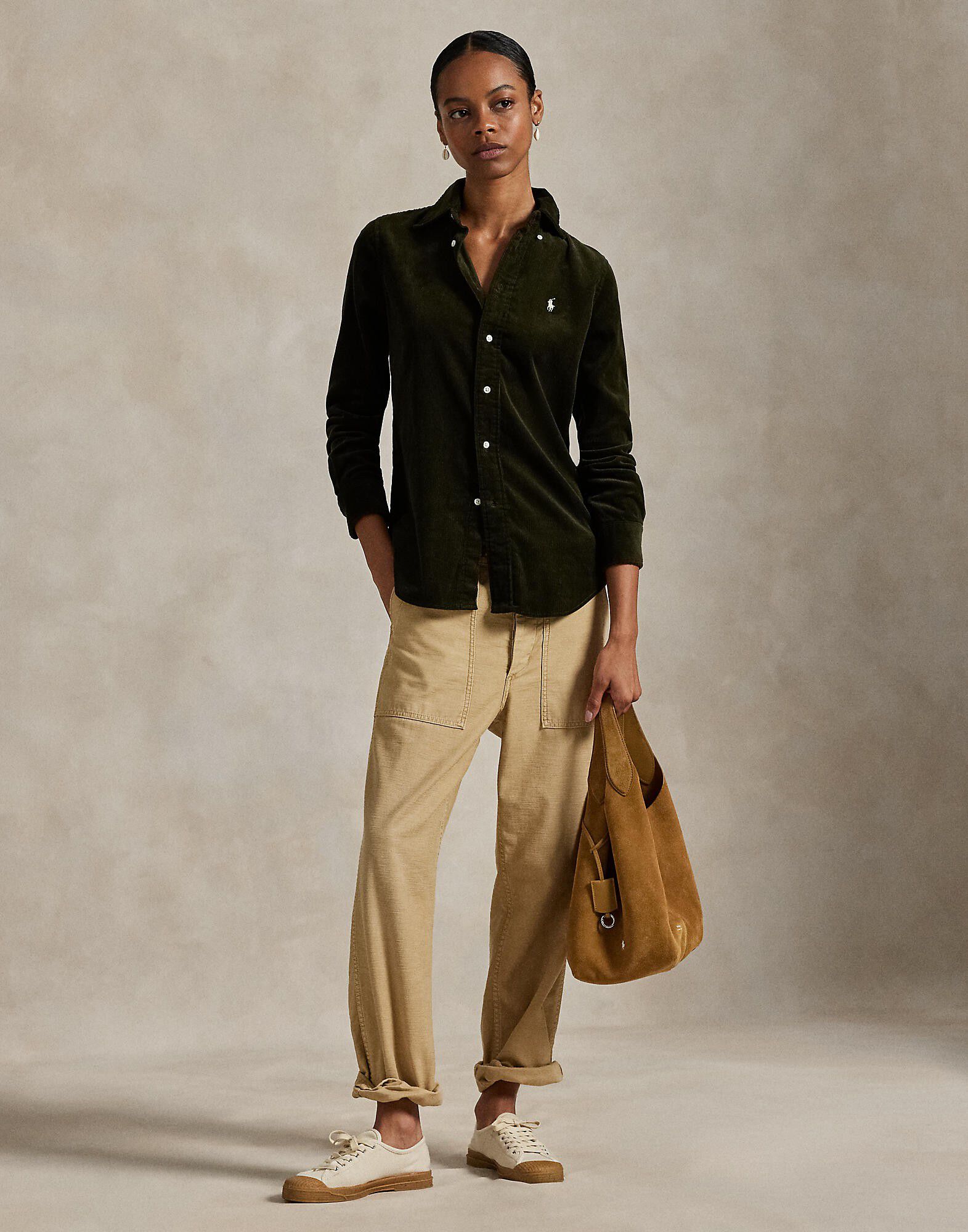 Stretch Slim Fit Cotton Corduroy Shirt