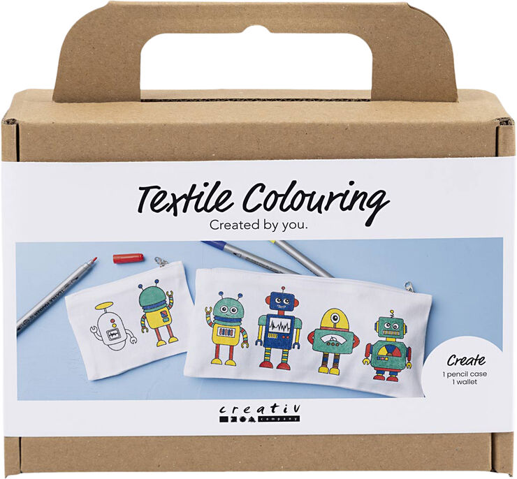 Mini DIY Kit Tekstilfarvelægning, Robot