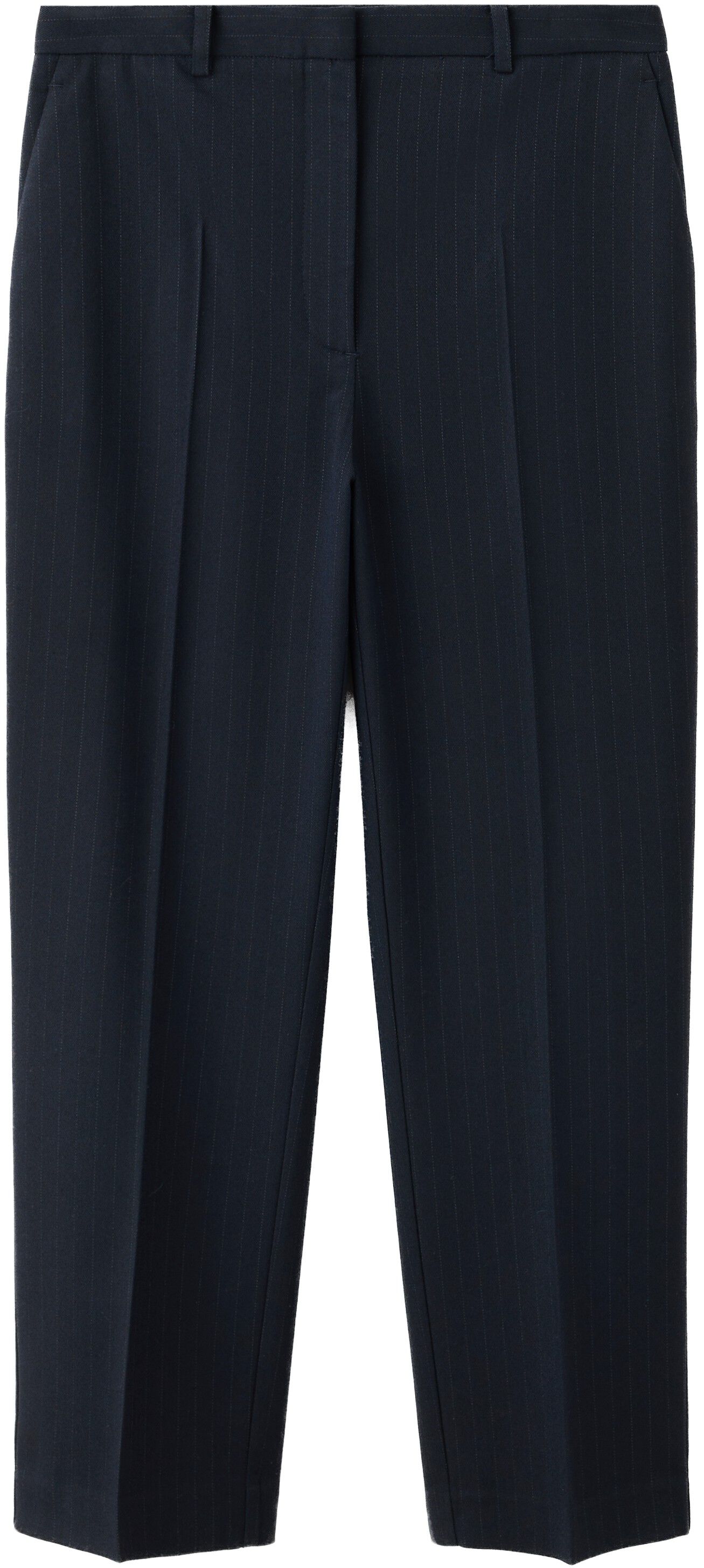 Chalk-stripe straight trousers