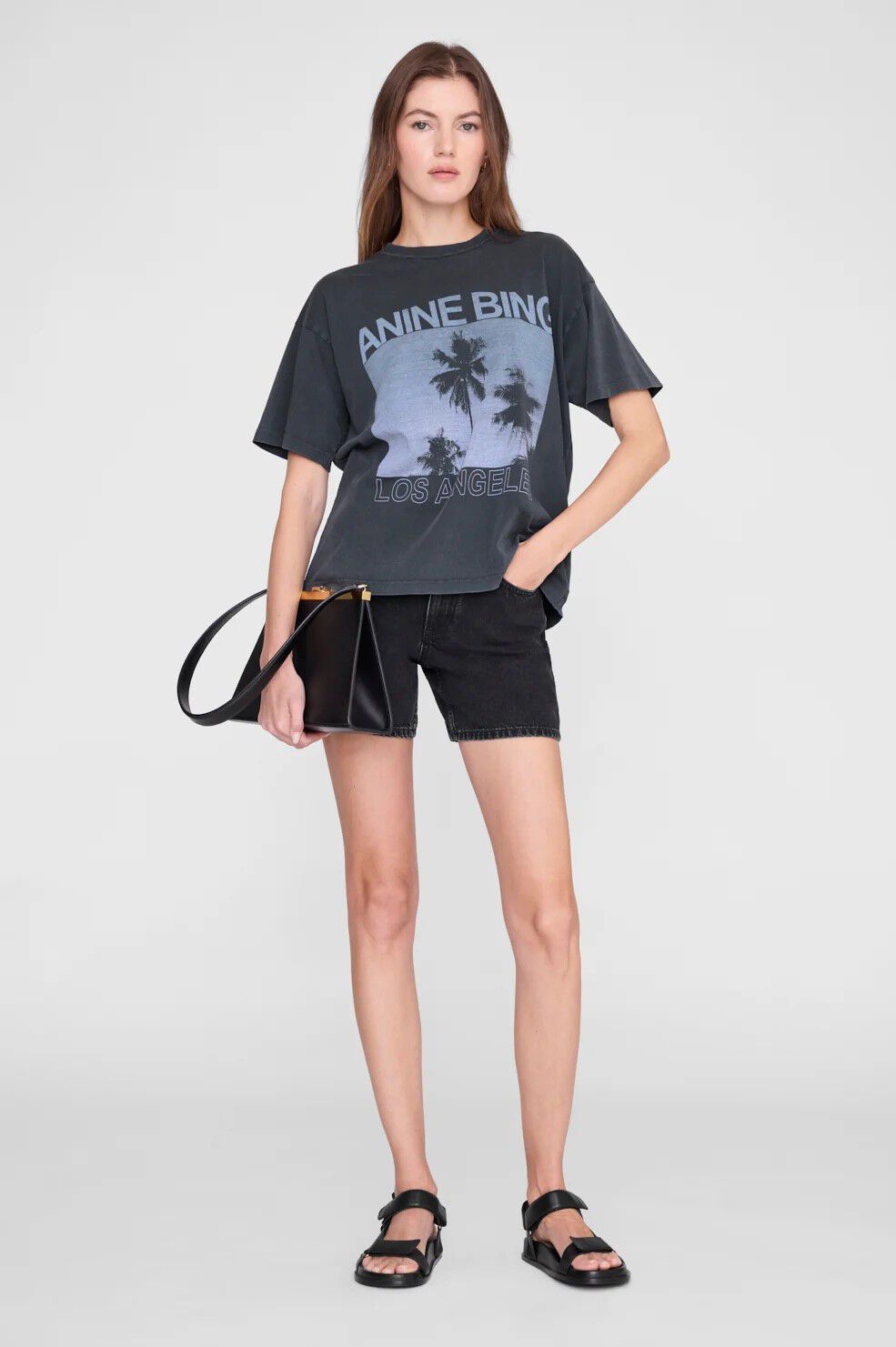 CADE TEE PALMS - WASHED GREY