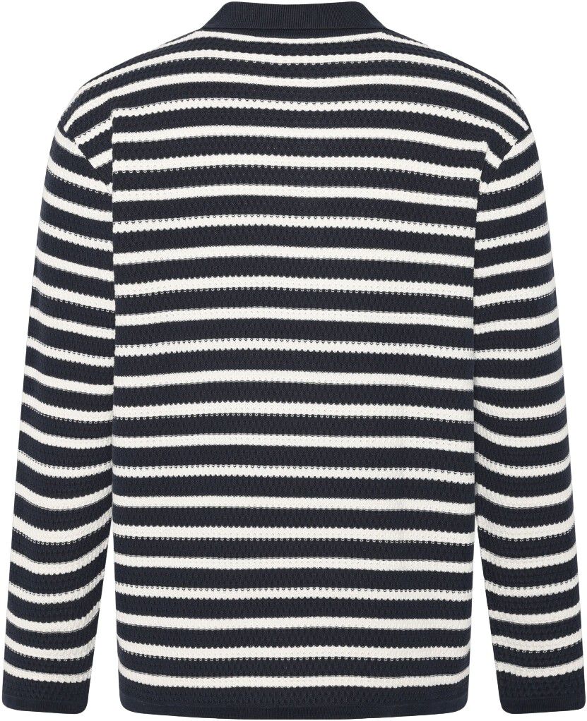 Knitted stripe polo